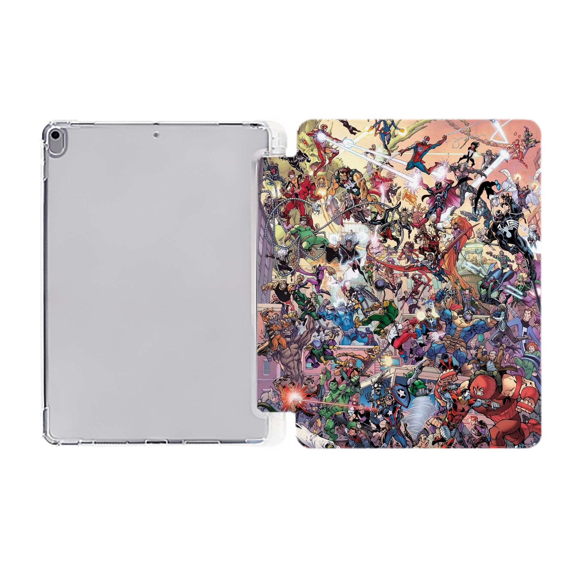 （画像用） Spider Man スパイダーマン IPad ケース ペン収納付き 三つ折りスタンド PUレザー×シリコン 対応機種9.5/10.5/10.9インチ